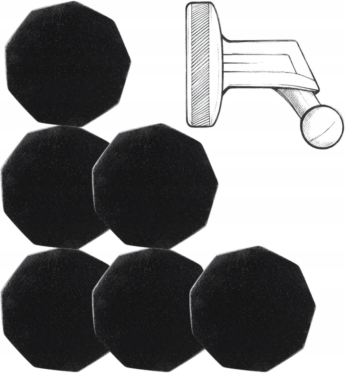 MAGNETIC GLUE FOR CAR CAMERA 6 PCS METAL HOLDER