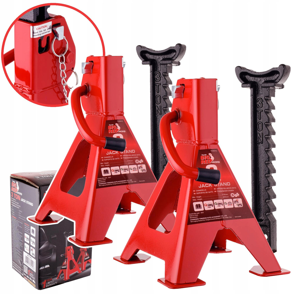 MARE 3T 2PCS MARE SUPPORT STAND WITH DOUBLE CAR LOCK