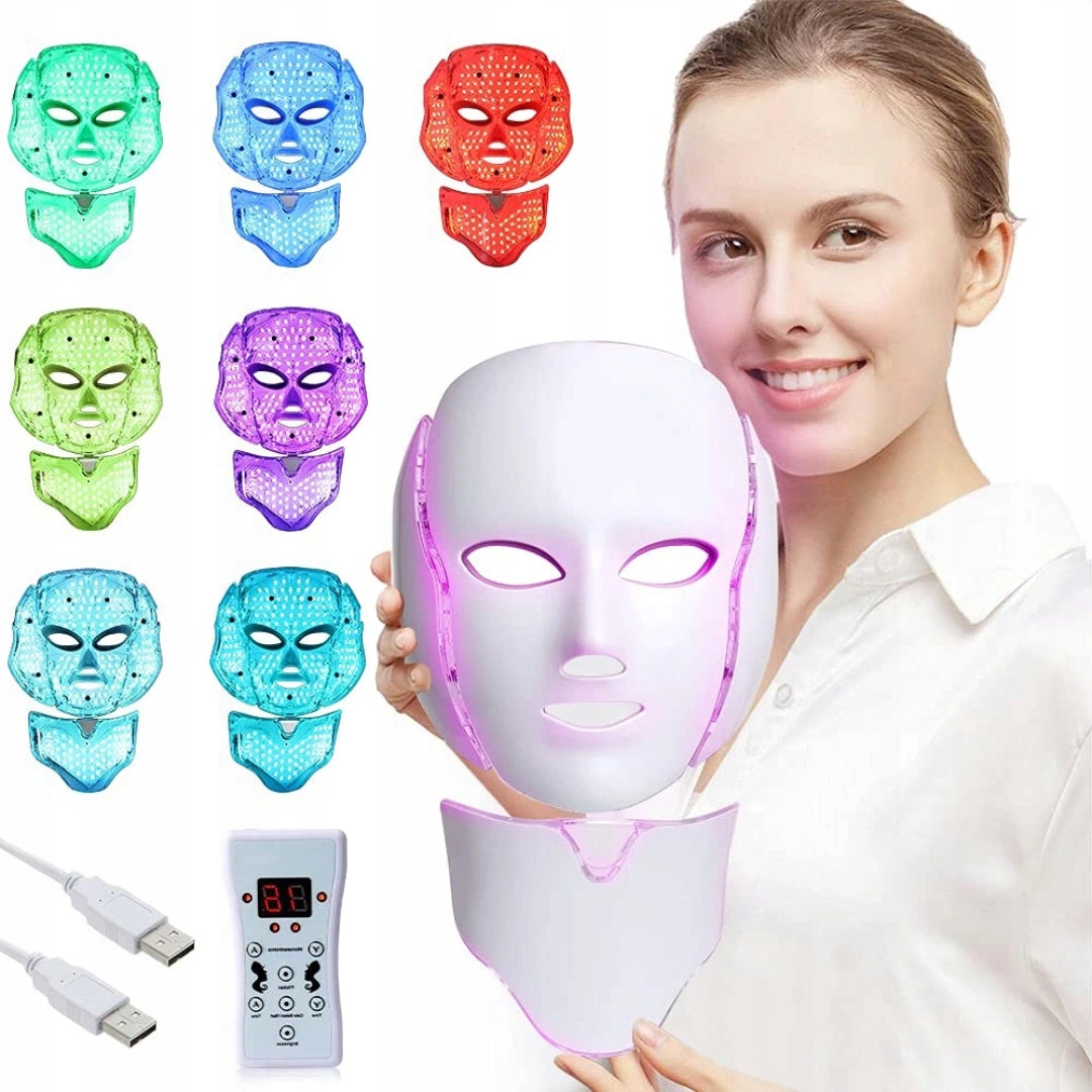 MASK PHOTON THERAPY LED FOR FACE 7 COLORS BEAUTIFYING LIFTING Packaging status original