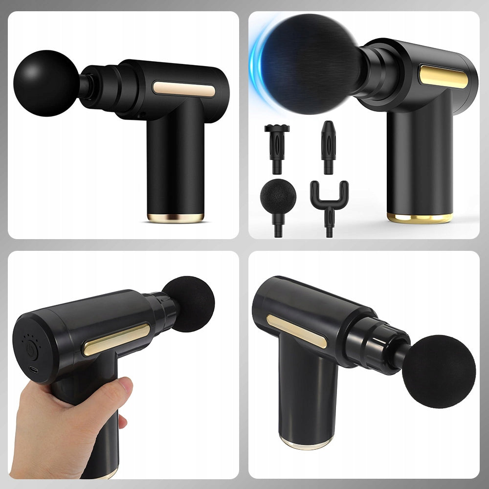MASSAGE GUN 4 TIPS USB-C 6 MODES Packaging status original