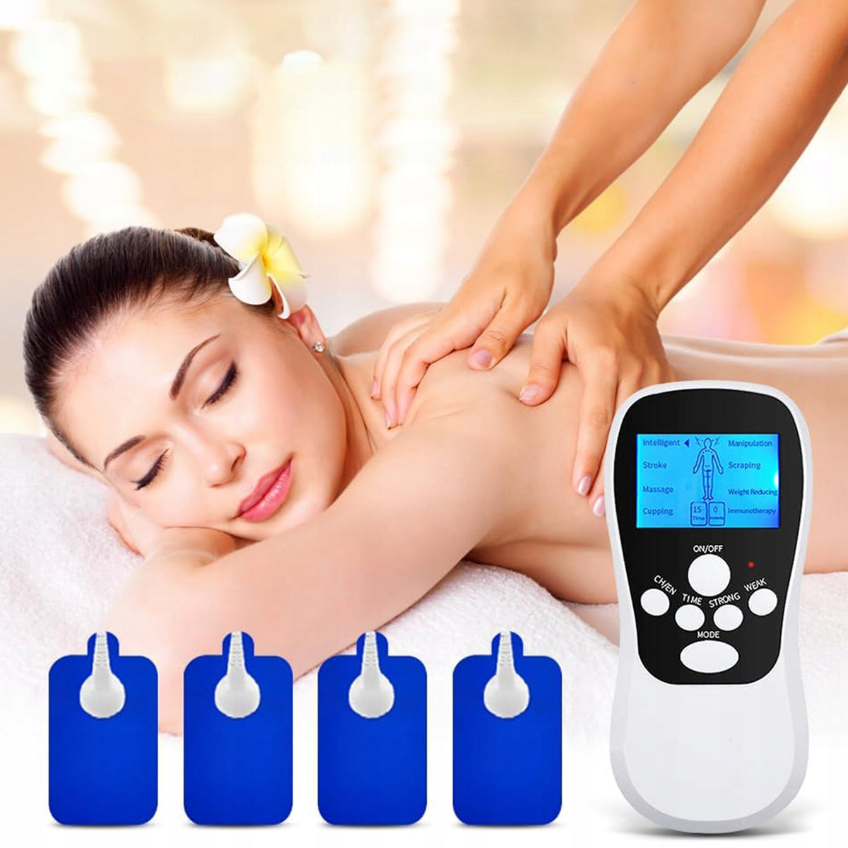 MASSAGER ELECTROSTIMULATOR PORTABLE LCD 8 PROGRAMS FOR MUSCLE RELAXATION Packaging status original