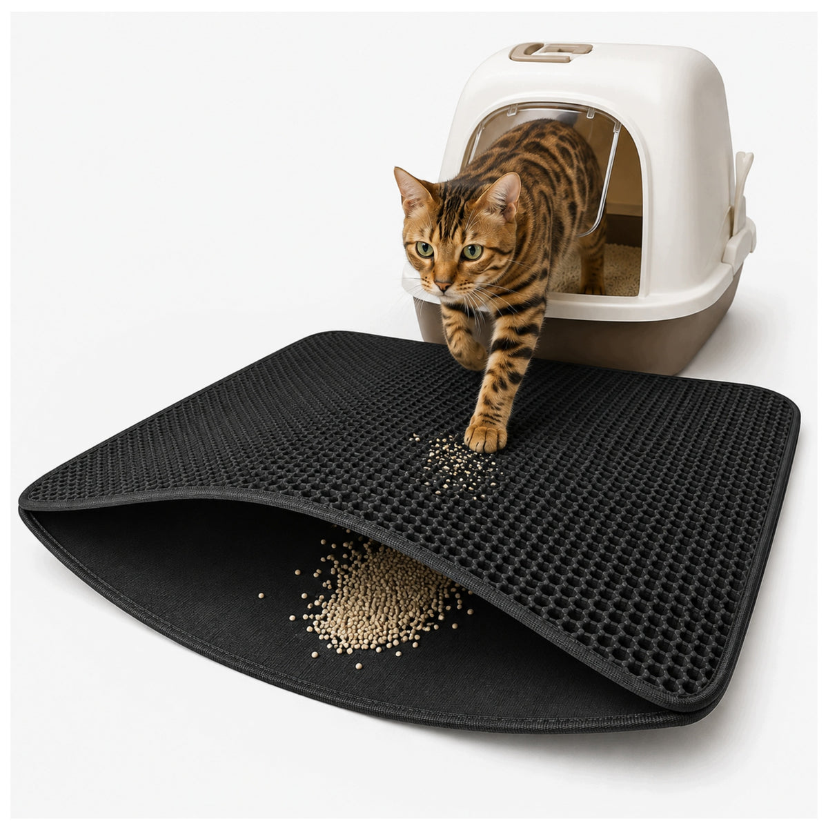 MAT Cuvette Doormat Black Practical 60x40cm For Cat Litter Packaging status original