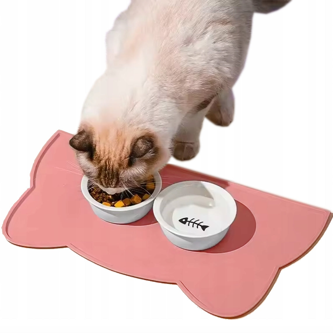 MAT DOG BOWL PAD CAT SILICONE SAFE RIM 44x24 cm