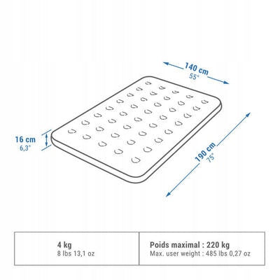 MATTRESS AIR BASIC 2-PERSON Quechua Color gray