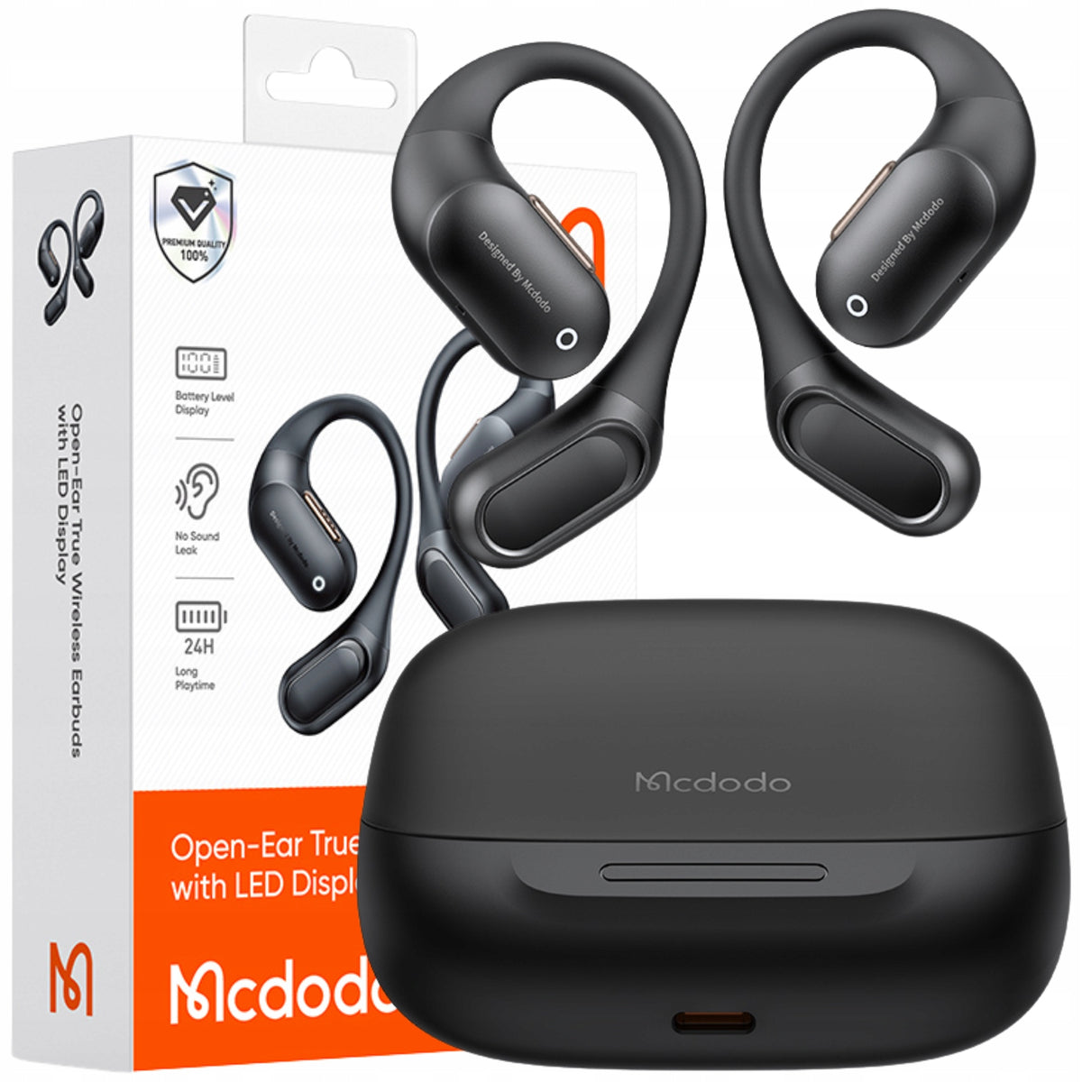 MCDODO BLUETOOTH 5.4 WIRELESS EARBUDS WITH CLIP CASE MICROPHONE