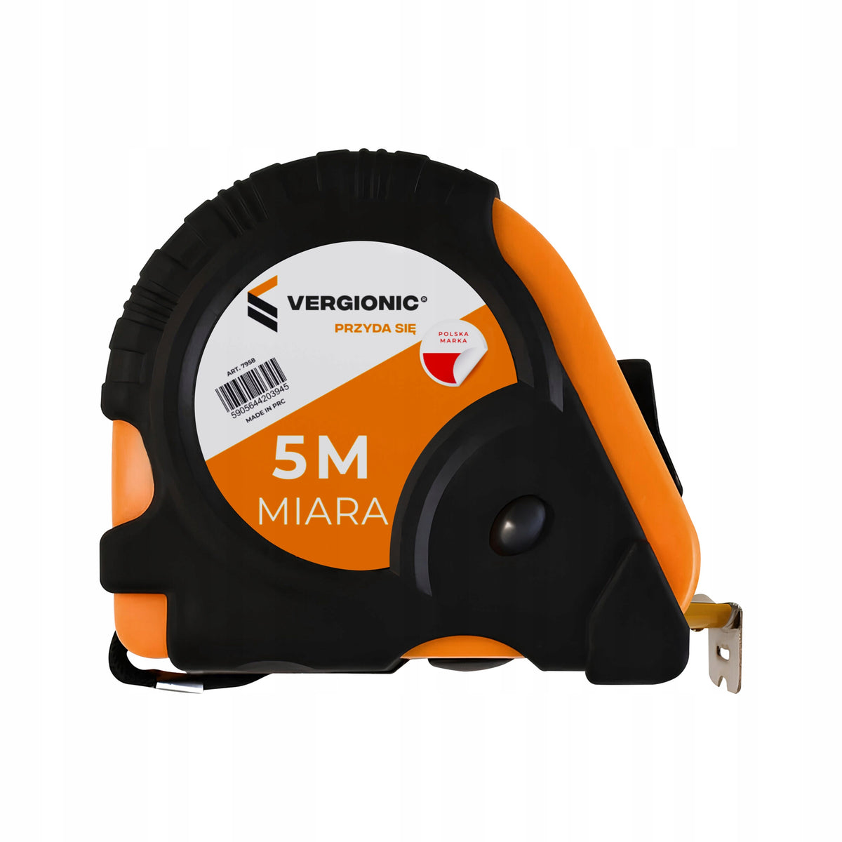 MEASURING TAPE WITH LOCK, RUBBER COATED STEEL 5M x 25MM