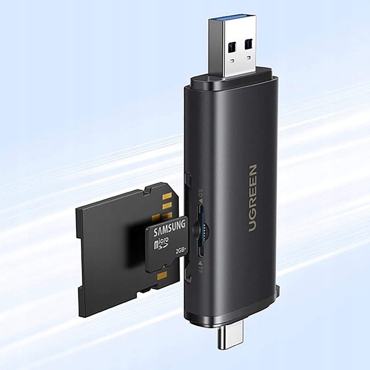 MEMORY CARD READER 2IN1 SD MICROSD USB-C ADAPTER USB-A UHS-II BLACK