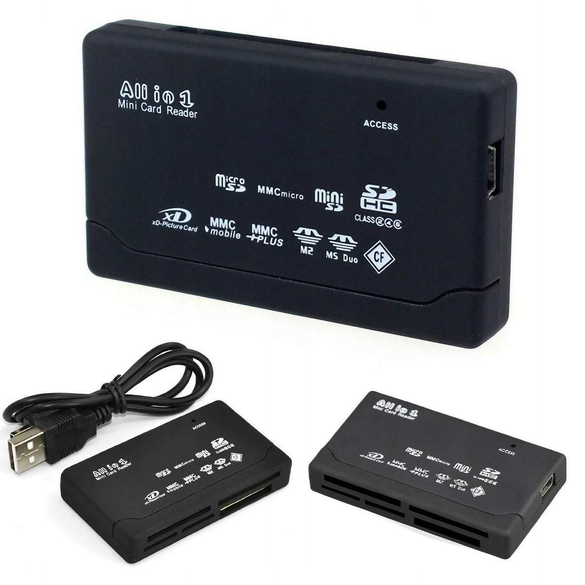 MEMORY CARD READER USB SDHC SDXC MICRO MS CF XD MMC TO USB 2.0 BLACK