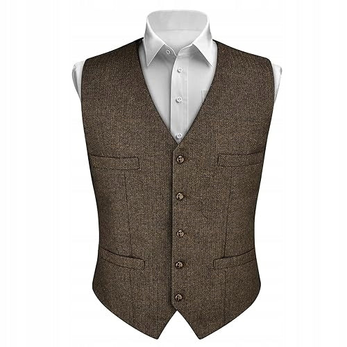 MEN'S JACQUARD FLORAL VINTAGE SUIT VEST FOR WEDDING HOME