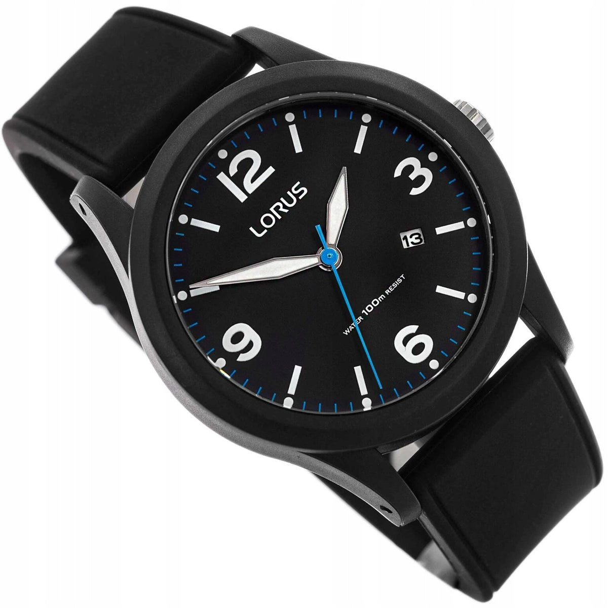 MEN'S WATCH LORUS RH949LX5 FOR SWIMMING WITH DATE ON STRAP BLACK