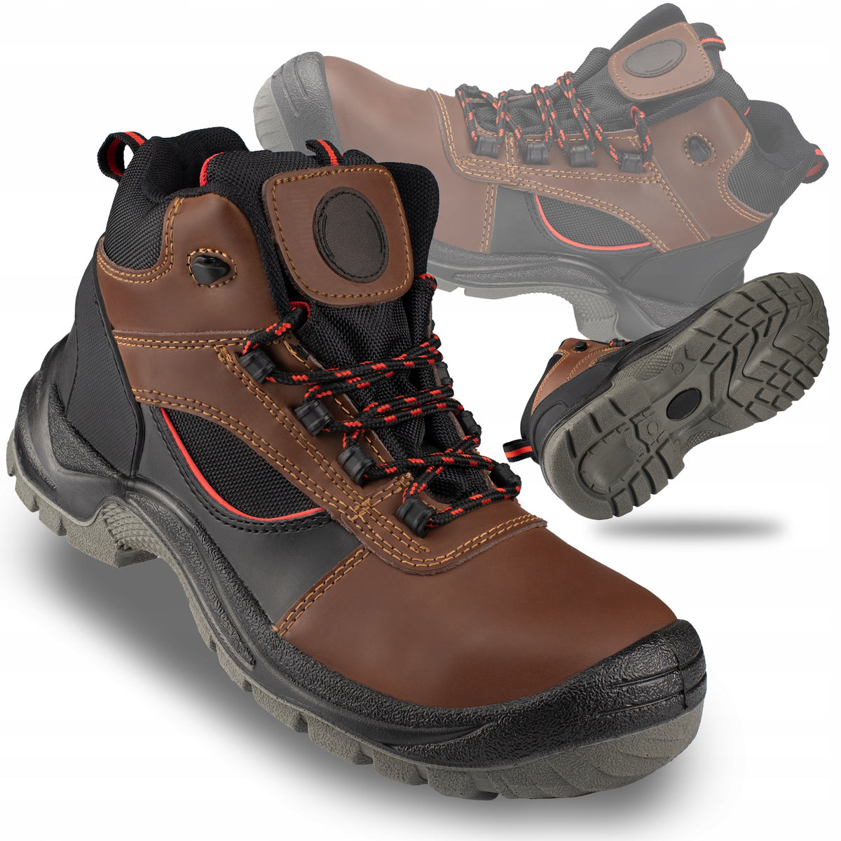 MEN'S WORK SHOES PROTECTIVE LEATHER SHOES WITHOUT LIFT