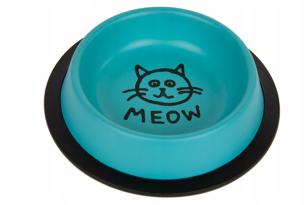 METAL BOWL ON RUBBER MEOW CHICO BLUE 0,24L