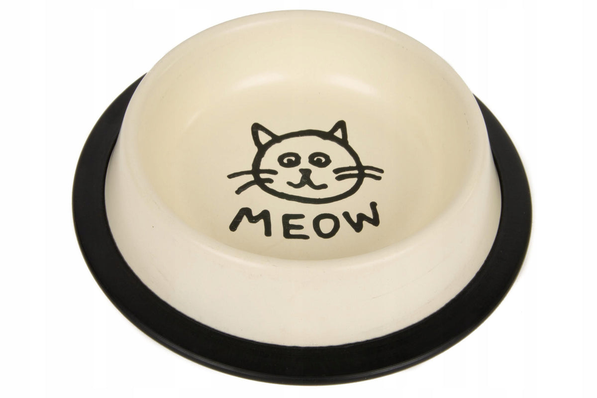 METAL BOWL ON RUBBER MEOW CHICO CREAM 0,24L