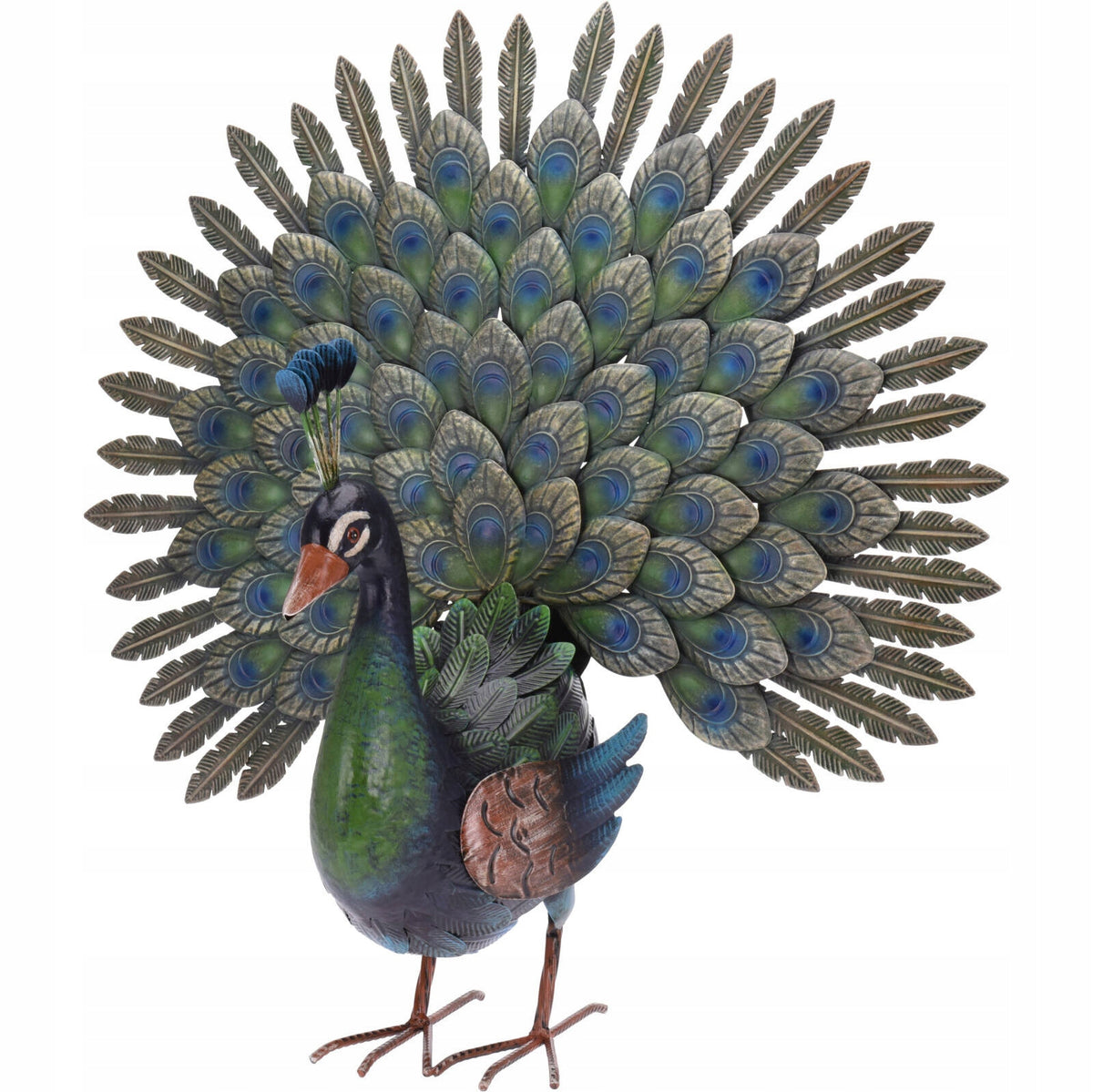 METAL GARDEN PEACOCK 30X65X63 CM OUTDOOR DECORATION