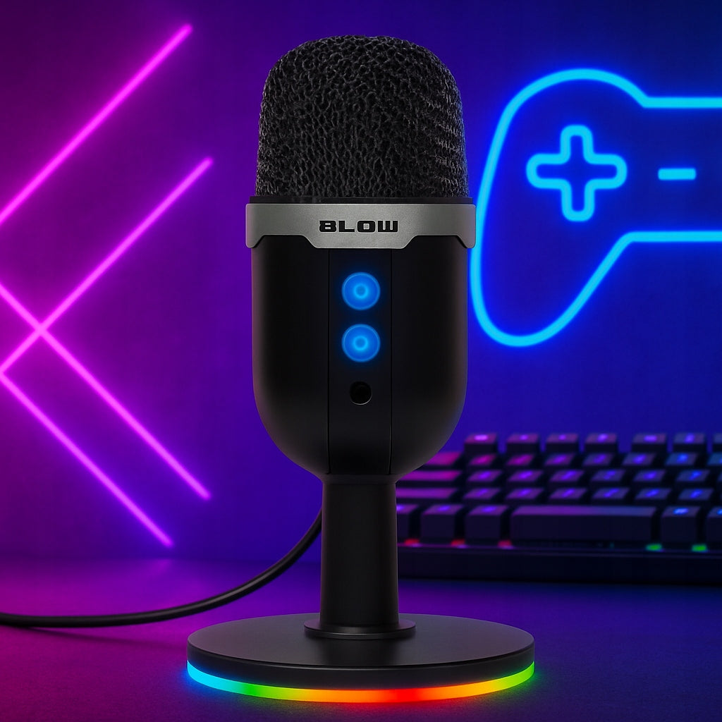 MICROPHONE FOR COMPUTER CONDENSER GAMING STUDIO KARAOKE USB RGB LED Packaging status original