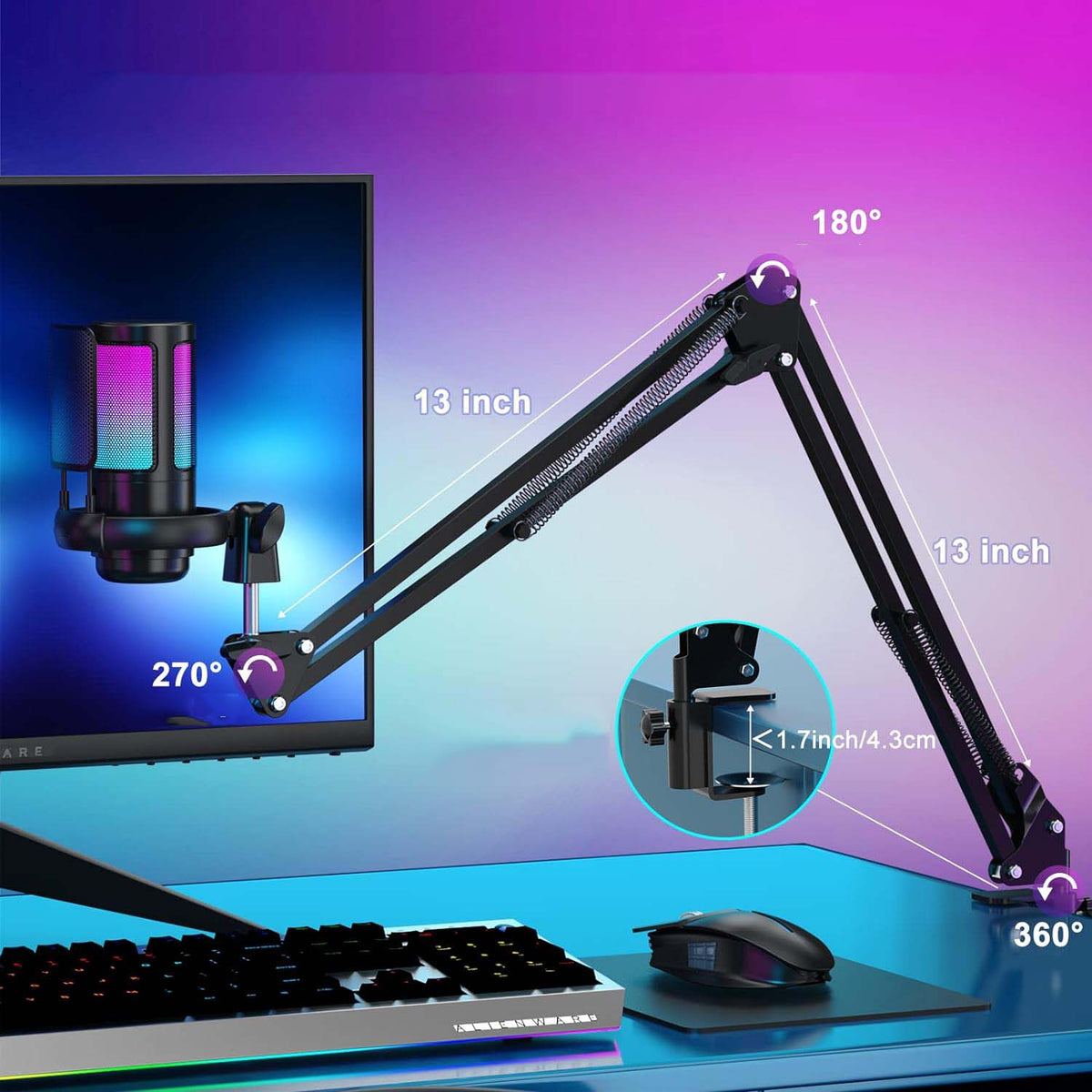 MICROPHONE FOR COMPUTER WITH BOOM STAND HEADPHONE JACK 3,5 MM Manufacturer code 6SV0071SV
