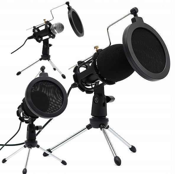 MICROPHONE WITH TRIPOD STAND FOR RECORDING STUDIO YOUTUBE GAMING Packaging status original