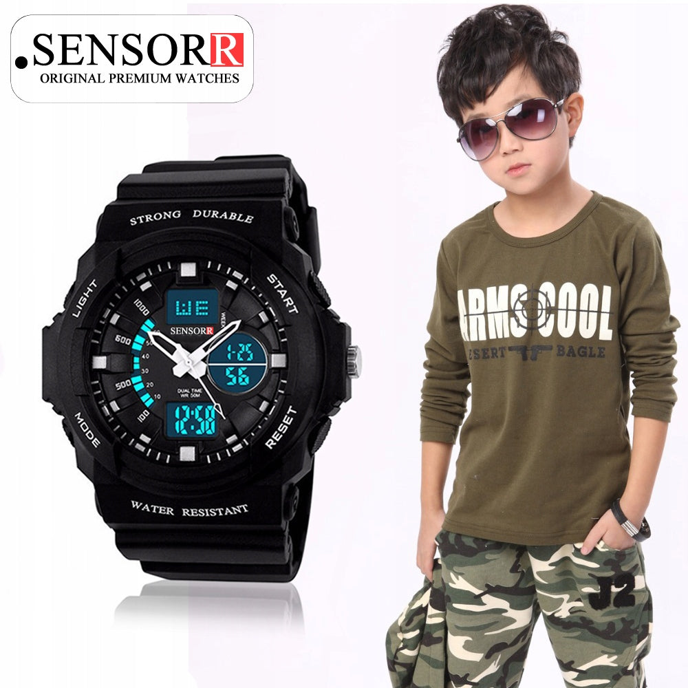 MILITARY CHILDREN'S WATCH FOR BOY SHOCKPROOF WATERPROOF SENSORR Brand Sensorr