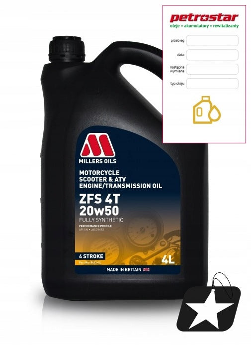 MILLERS ZFS 4T 20W50 4L