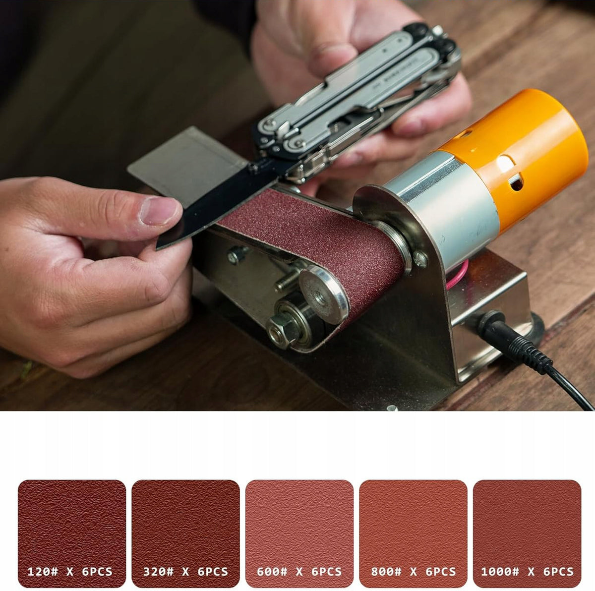MINI ELECTRIC BELT SANDER FOR WOOD AND METAL 7 ADJUSTABLE SPEED Packaging status original