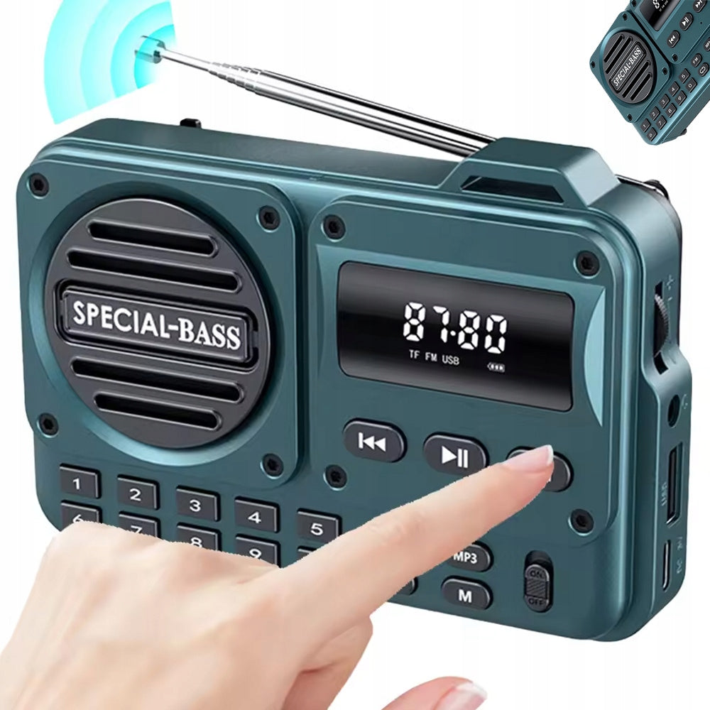 MINI FM RADIO PORTABLE BLUETOOTH BATTERY OPERATED KITCHEN HIKING 1200mAh Packaging status original