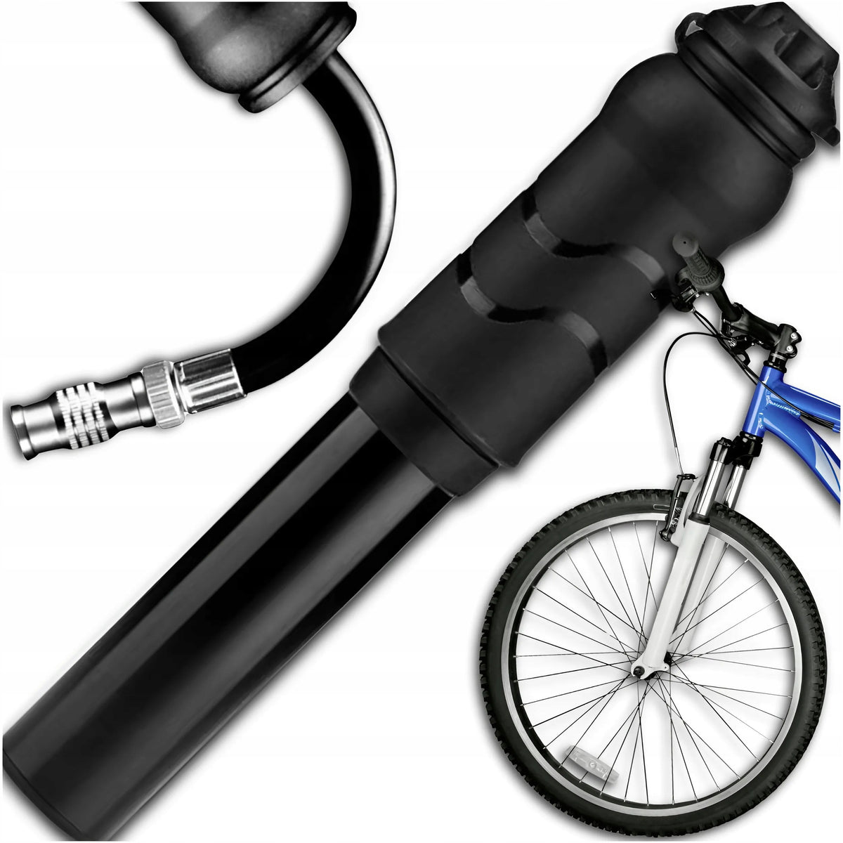MINI HAND BICYCLE PUMP WITH FRAME HOLDER FOR PUMPING METAL STRONG