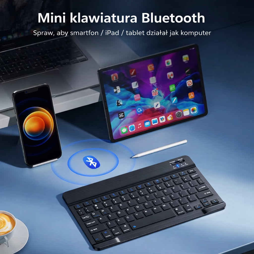 MINI KLAWIATURA BLUETOOTH + MYSZ BEZPRZEWODOWA Packaging status original