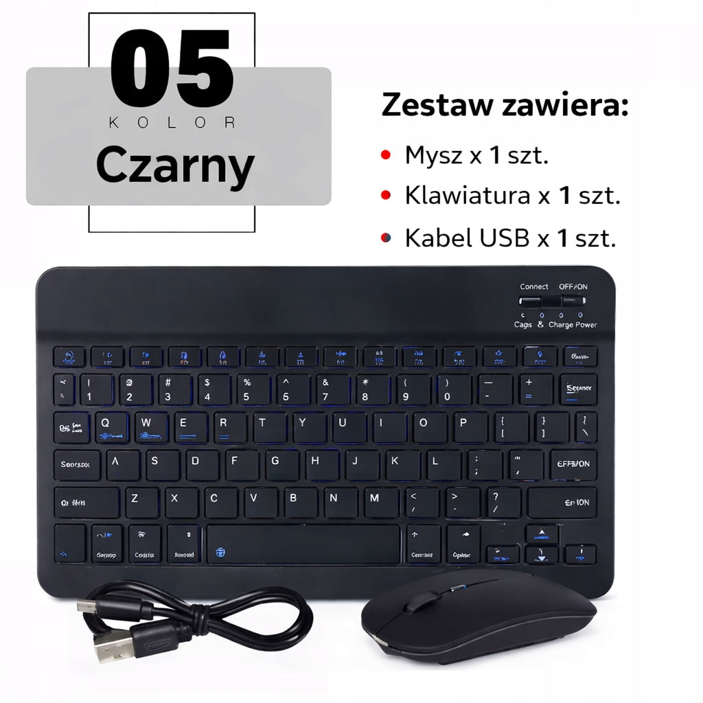 MINI KLAWIATURA BLUETOOTH + MYSZ BEZPRZEWODOWA