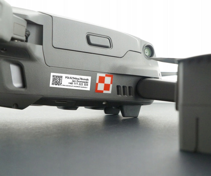 MINI QR CODE DRONE STICKER OPERATOR NUMBER 12x35mm 2 pieces Packaging status original