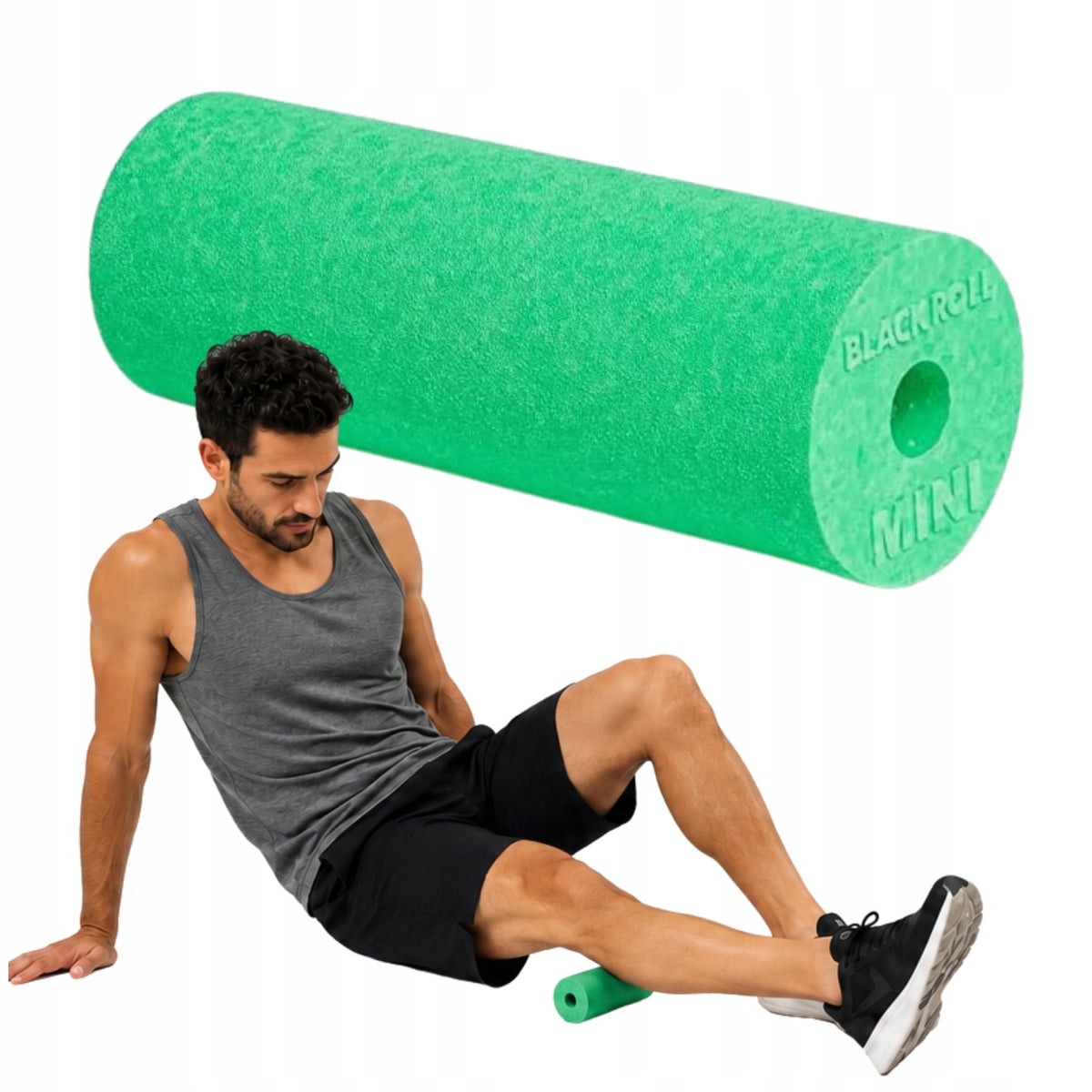 MINI ROLLER FOR MASSAGE ROLLING ROLLER 15x5,5cm GREEN BLACKROLL