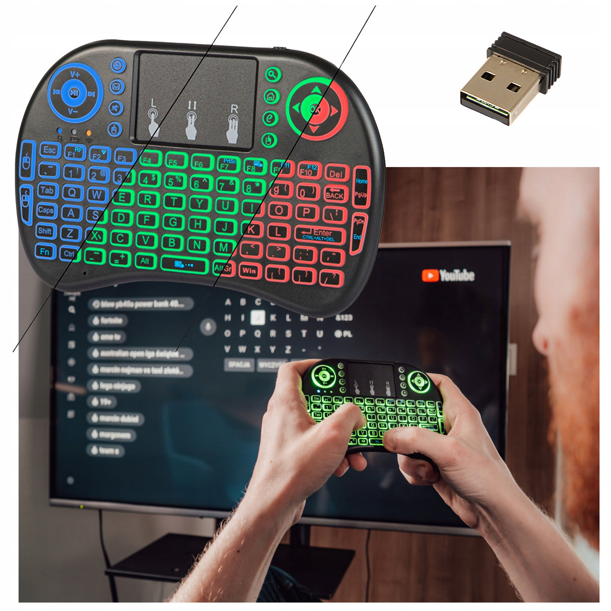 MINI SMALL KEYBOARD FOR TV USB WIRELESS UNIVERSAL REMOTE CONTROL