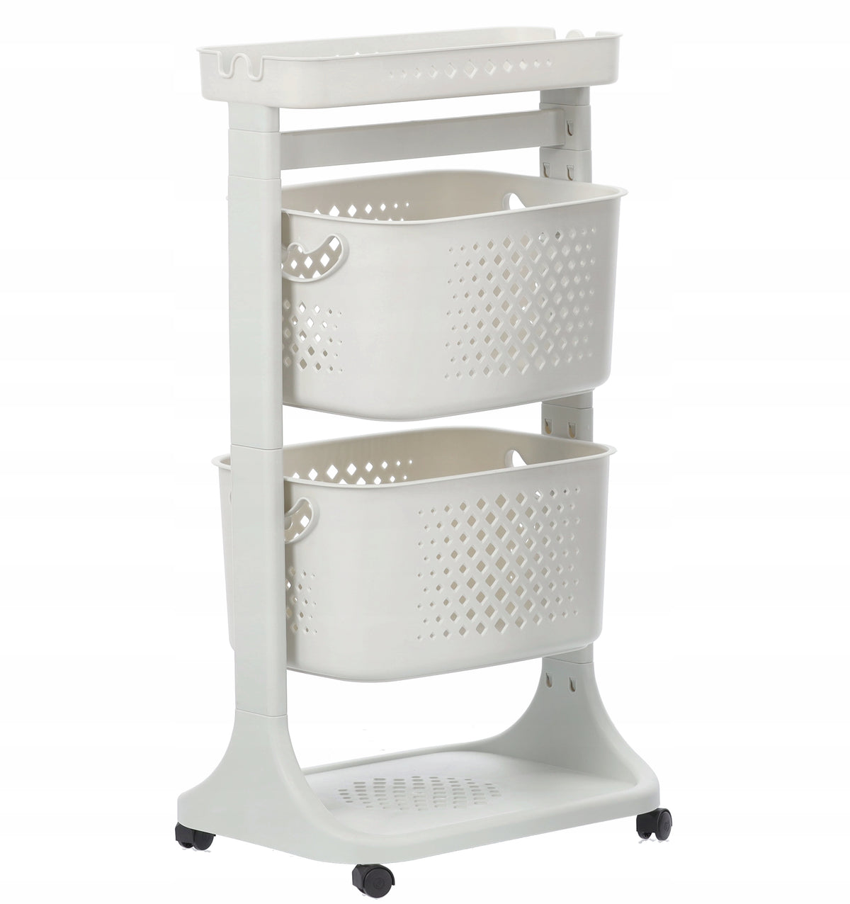MOBILE RACK ORGANIZER WITH 2 BASKETS PLASTIC ROOMY EAN (GTIN) 8695122007475