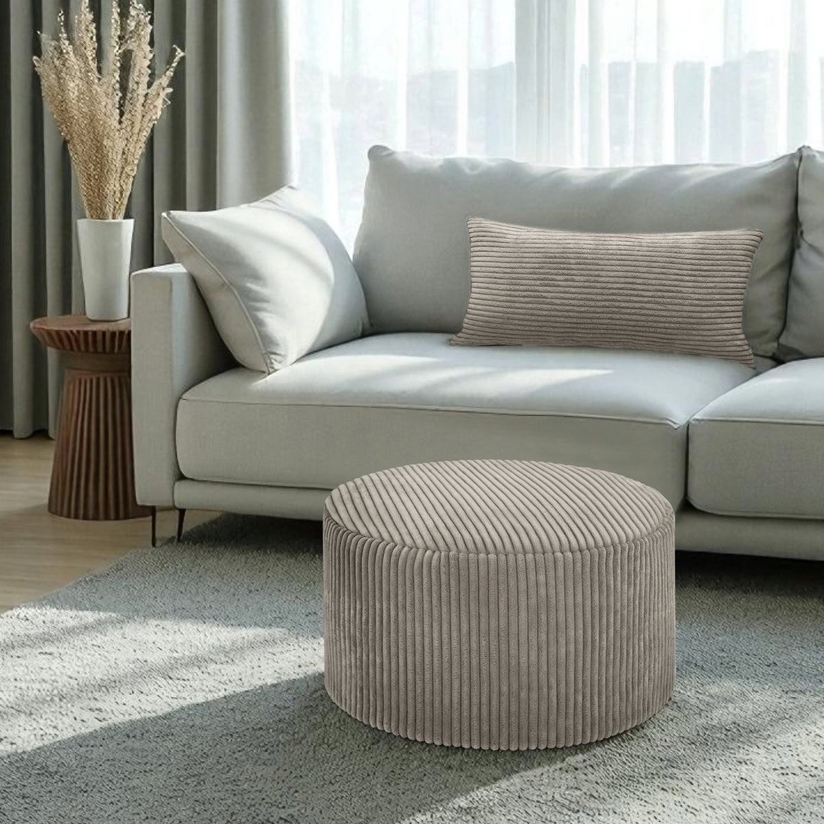MODERN POUF POUF SEAT 45 CM ROUND FOR LIVING ROOM FOOTREST SOFT EAN (GTIN) 5901179403256