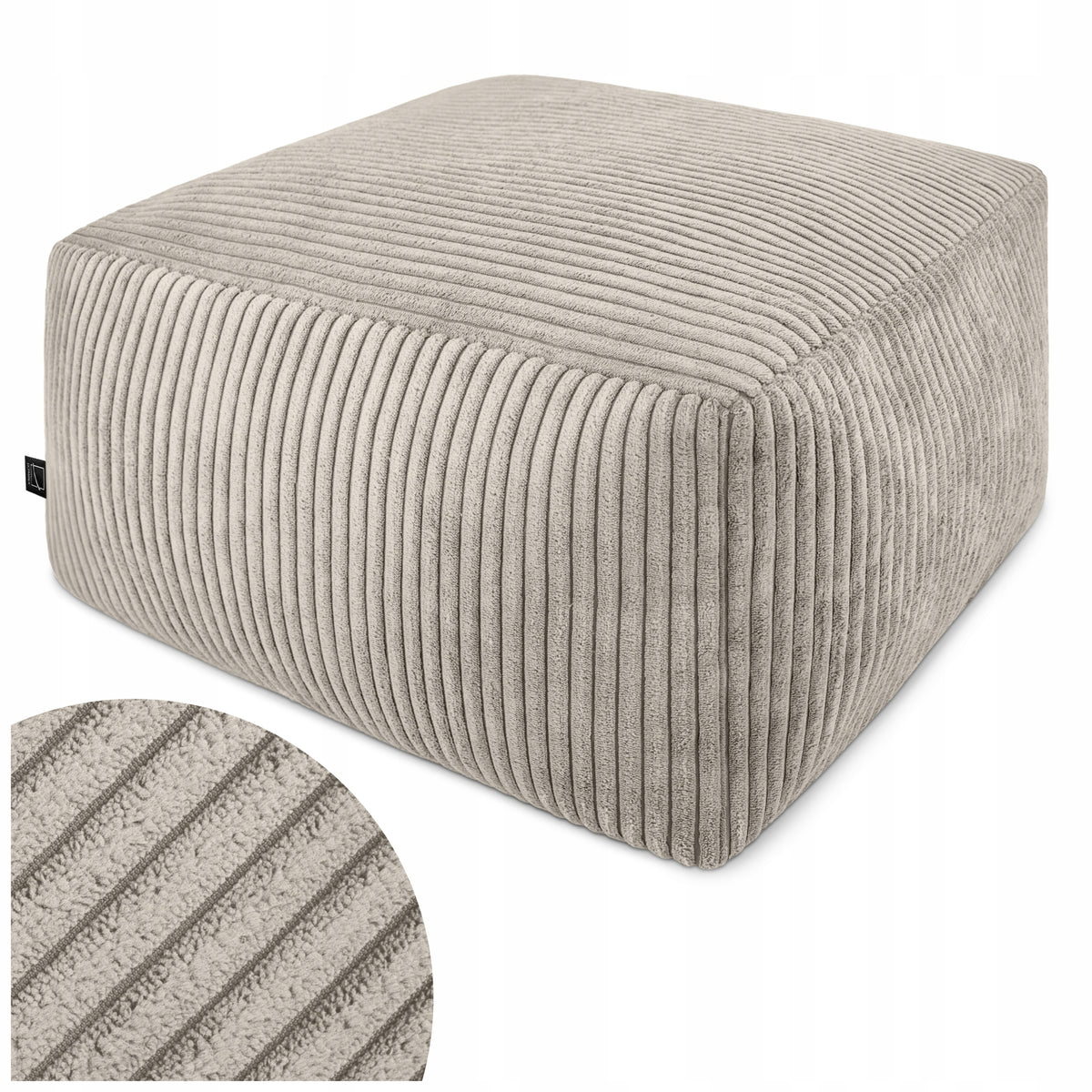 MODERN POUF POUF SEAT 45 CM SQUARE FOR LIVING ROOM FOOTREST SOFT