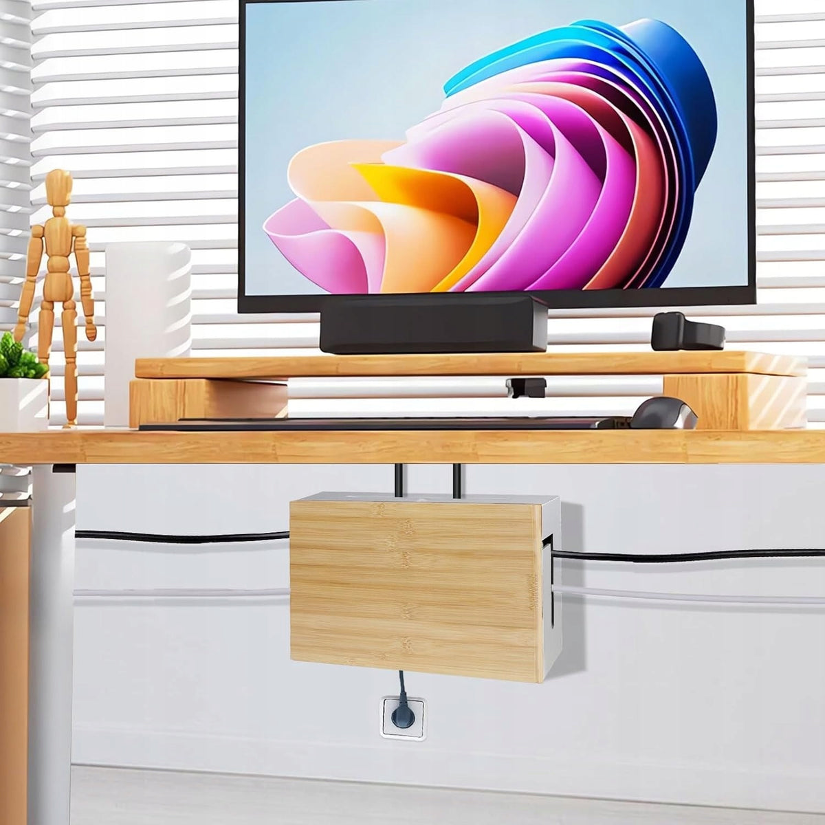 MODERN WALL CABLE BOX WITH MAGNETIC COVER AND HOLES Packaging status original