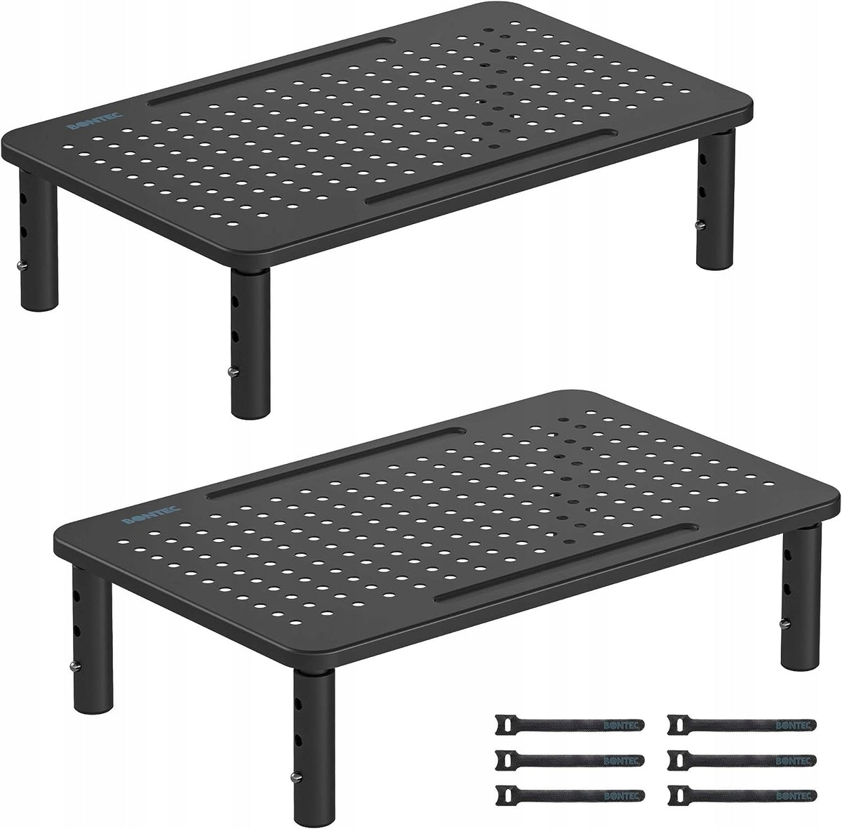 MONITOR SHELF SET OF 2 METAL PIECES 36,8x23,1x10 STANDS coasters