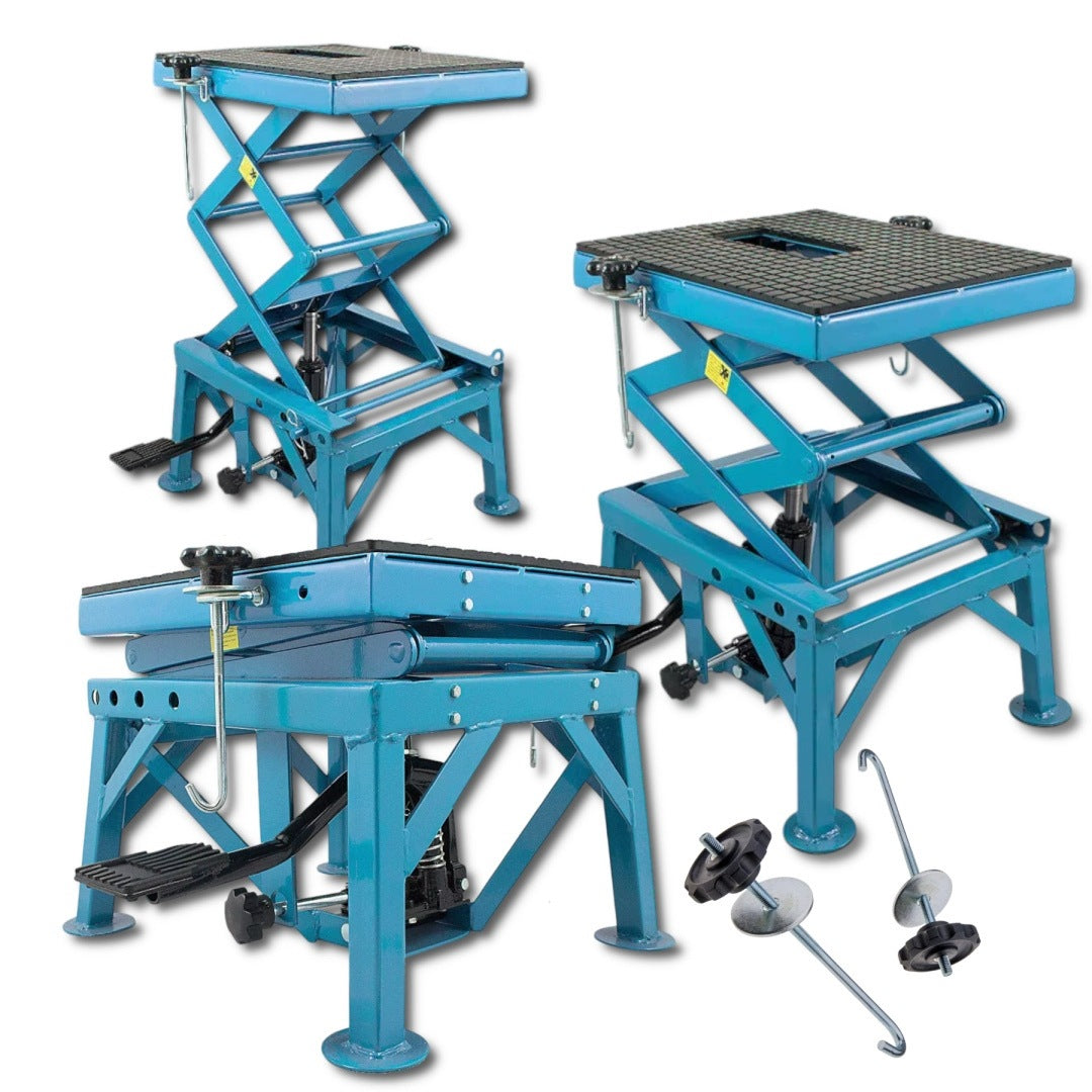 MOTORCYCLE HYDRAULIC SCISSOR LIFT 135KG RUBBERIZED PLATFORM