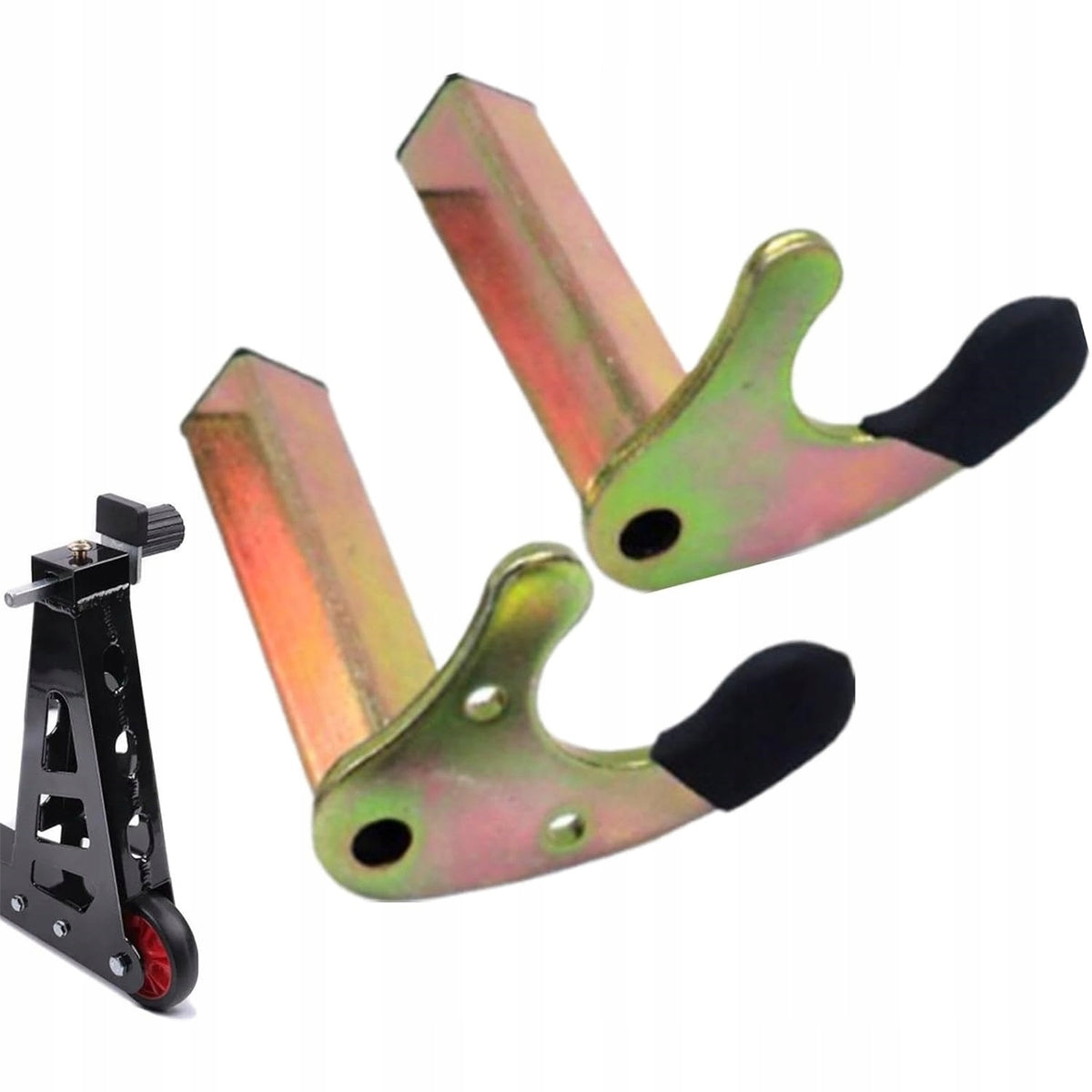 MOTORCYCLE REAR WHEEL STAND ADAPTERS 2 PIECES GALVANIZED IRON Packaging status original