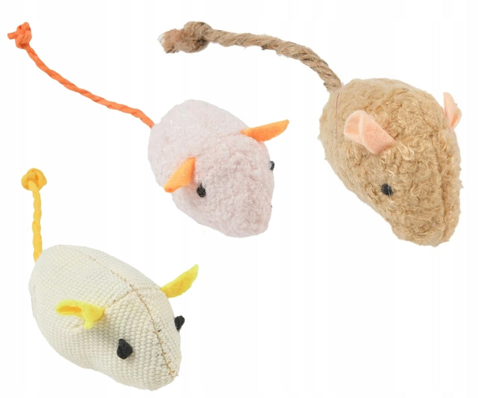 MOUSE CAT TOY SEWED MATERIAL STRING SOFT 3 PCS