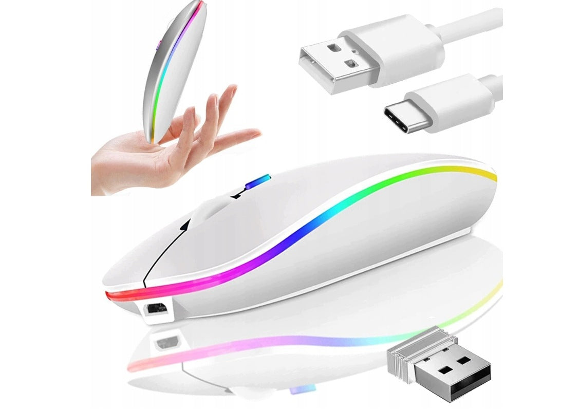 MOUSE OPTICAL MOUSE WIRELESS SLIM 2,4 GHz BLUETOOTH FOR LAPTOP WHITE