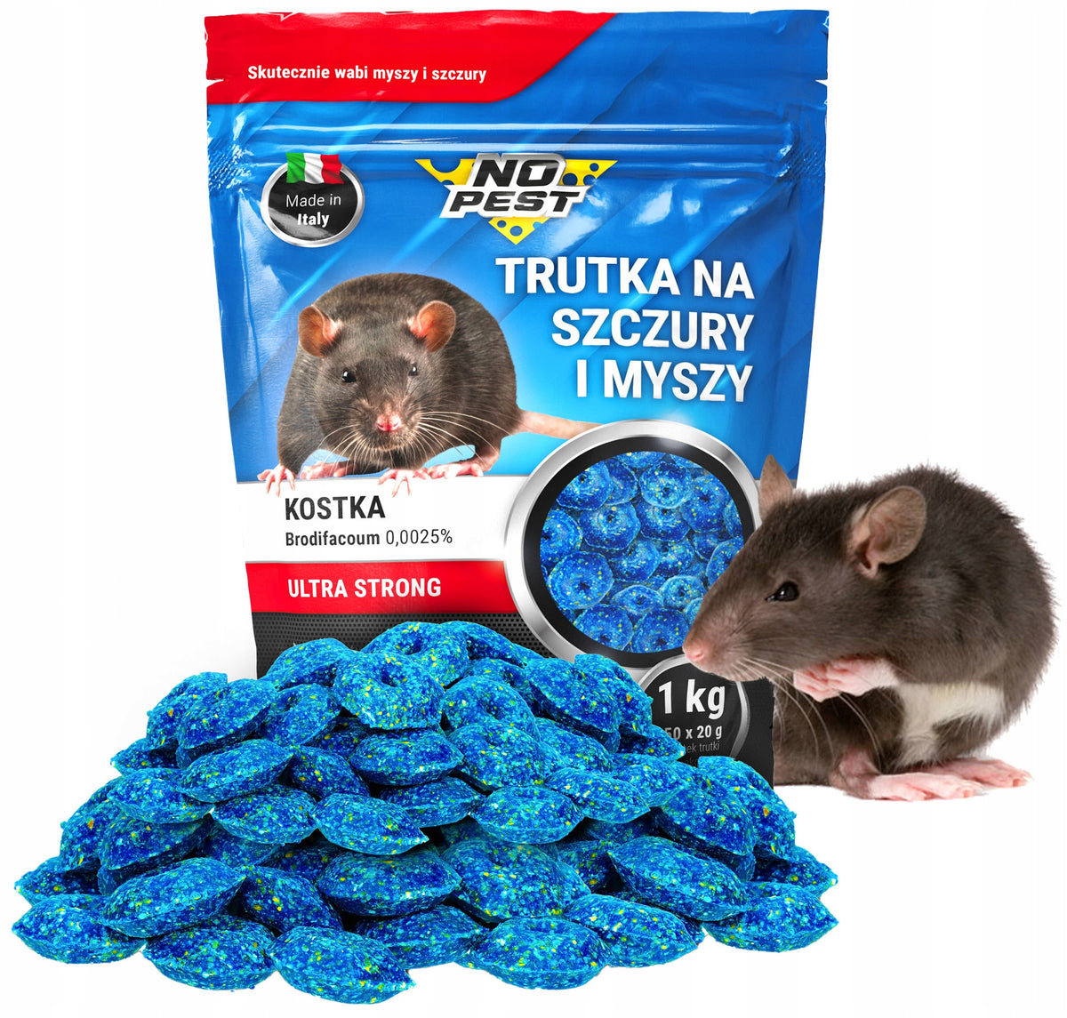 MOUSE RAT POISON NO PEST BRODIFACOUM RODENTICIDE 1KG CUBE