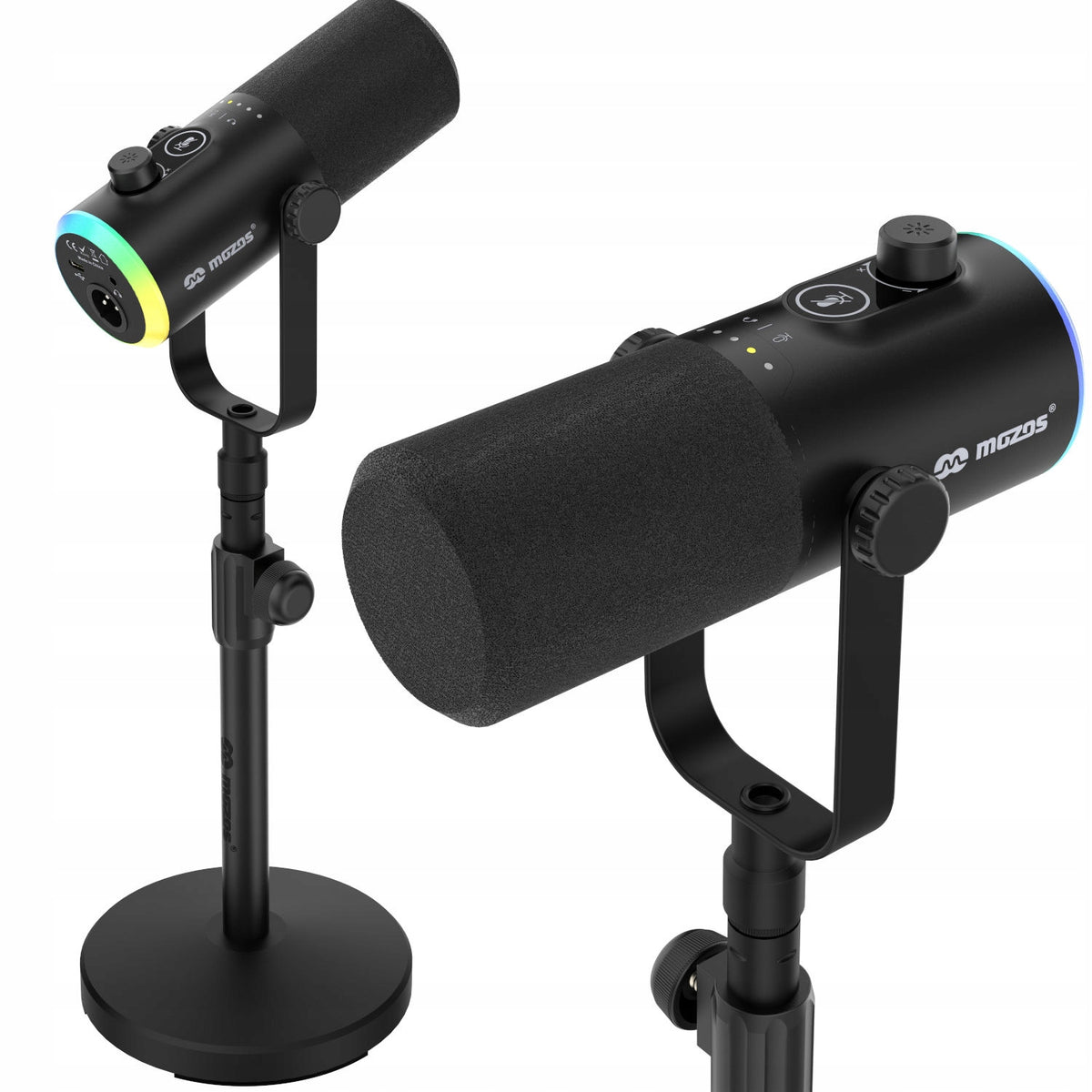 MOZOS GM-ONE BLACK DYNAMIC MICROPHONE USB XLR RGB LED GAMING FOR GAMING Packaging status original