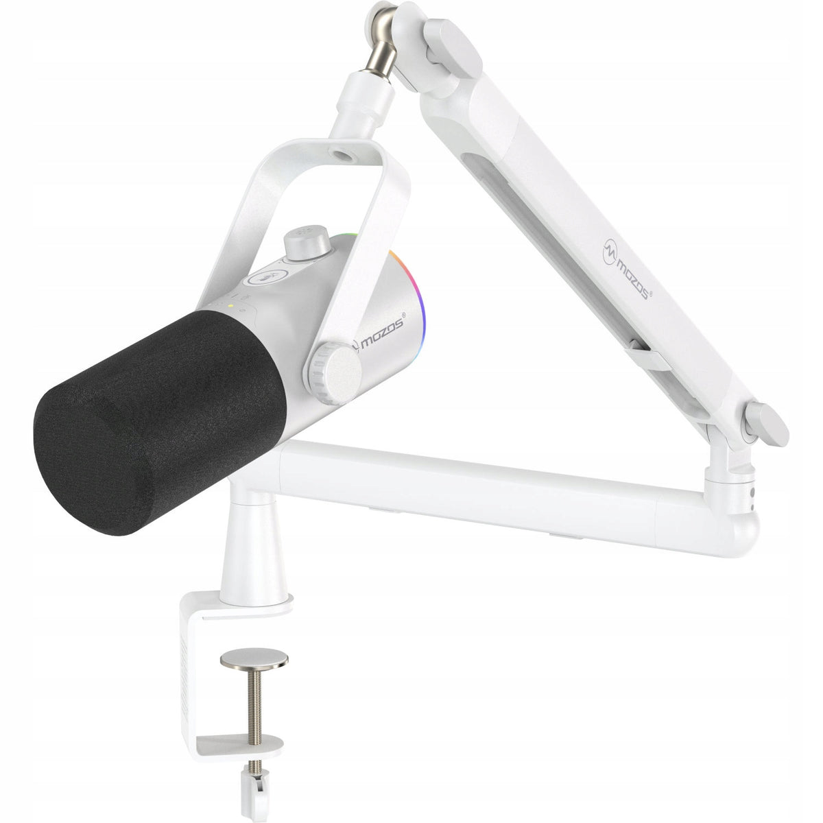 MOZOS TAM8 V2 DYNAMIC MICROPHONE WHITE PODCAST STUDIO USB XLR RGB LED Manufacturer code TAM8-WH