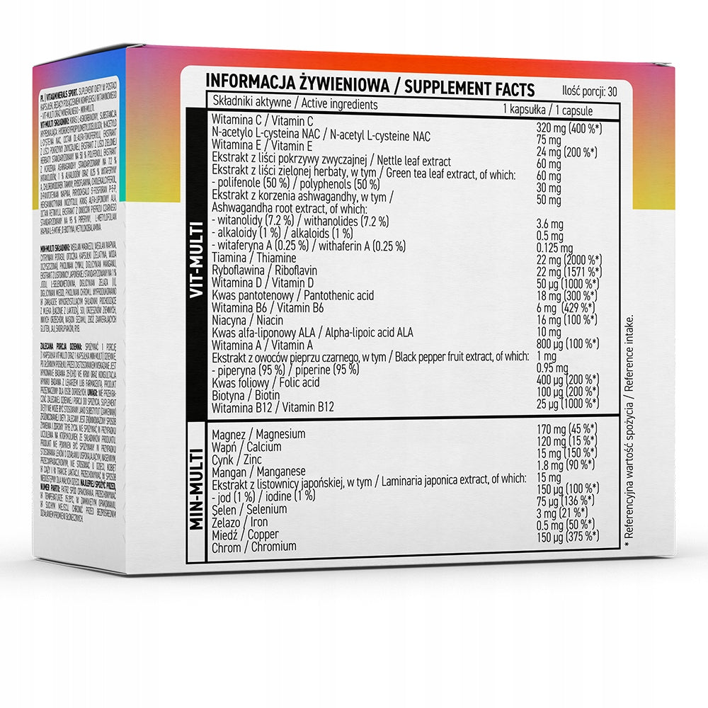 MULTI VITAMINS AND MINERALS OstroVit VITA MINERALS METHYLATED Complex Manufacturer code 5903246228212
