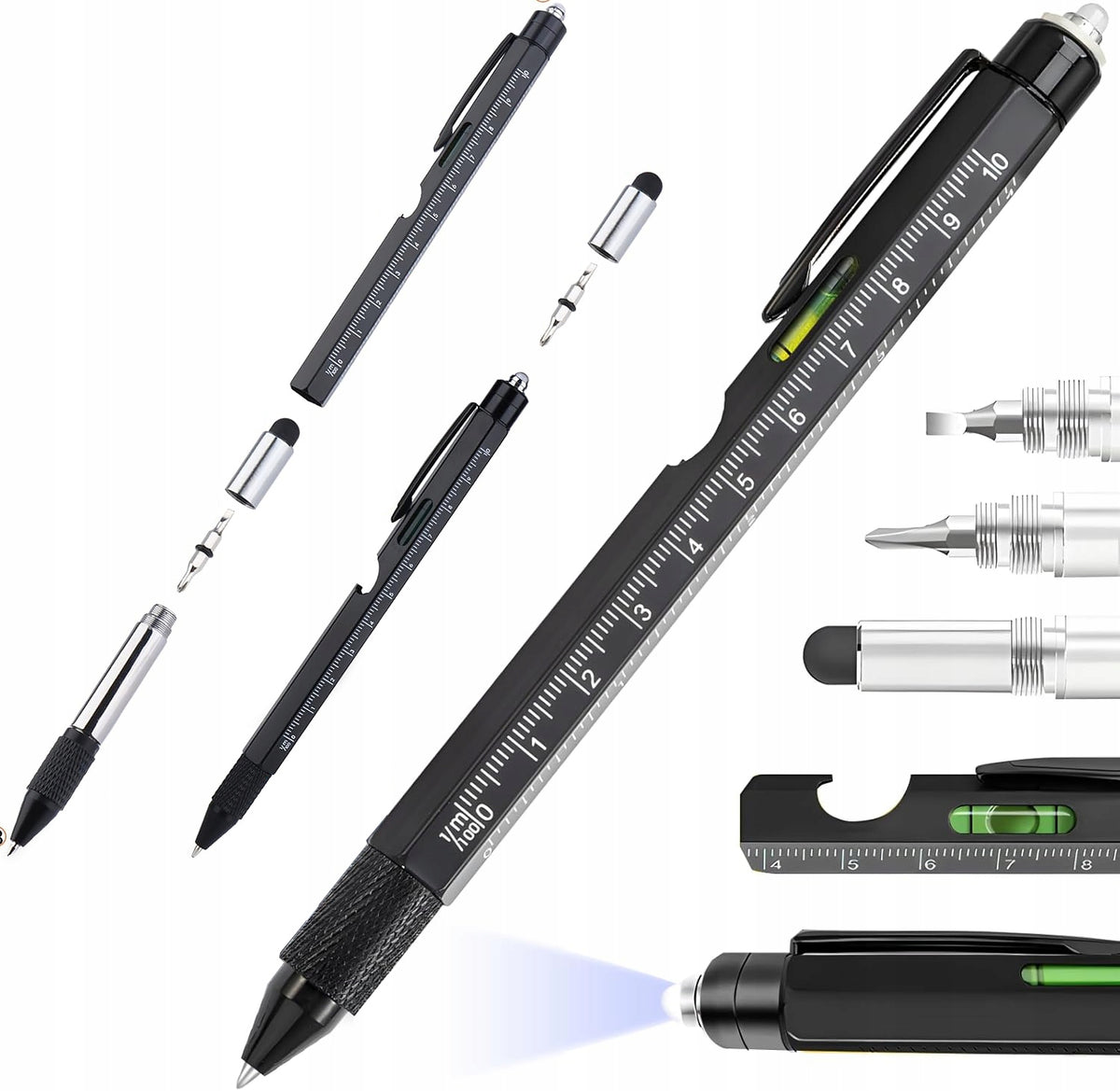MULTIFUNCTIONAL 9 in 1 PEN MULTITOOL PEN Screwdriver Flashlight Level