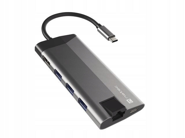 MULTIPORT ADAPTER NATEC FOWLER PLUS USB-C HUB LAN