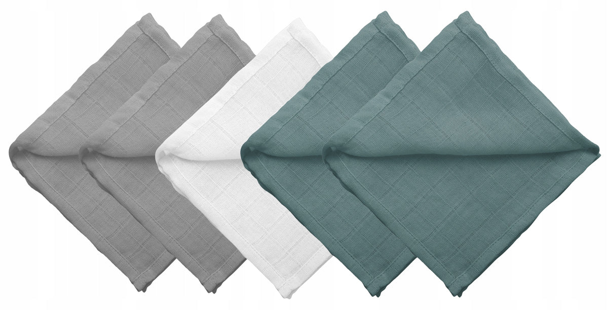 MUSLIN DIAPERS 38 x 38 cm COTTON 5 PIECES POLISH PRODUCT