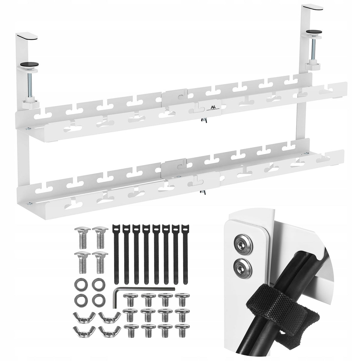 Maclean Cable Organizer, White, MC-102 W
