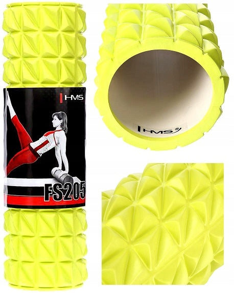 Massage Roller with Mini Protrusions Roller 45cm Yellow HMS SOLID