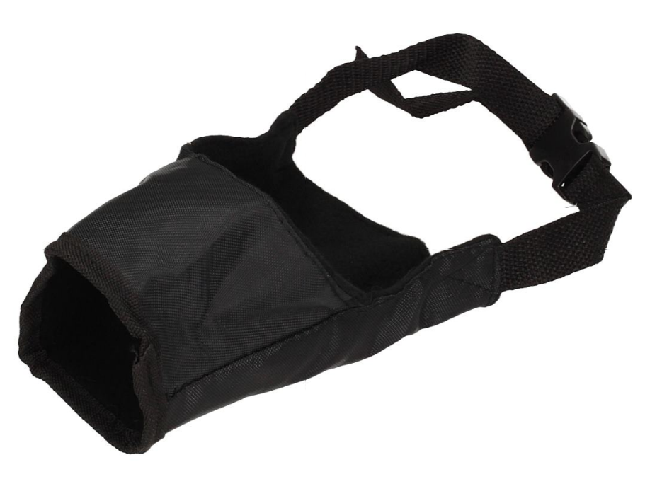 Material muzzle for dog polyester black M-L length of muzzle 26cm width 7,7cm
